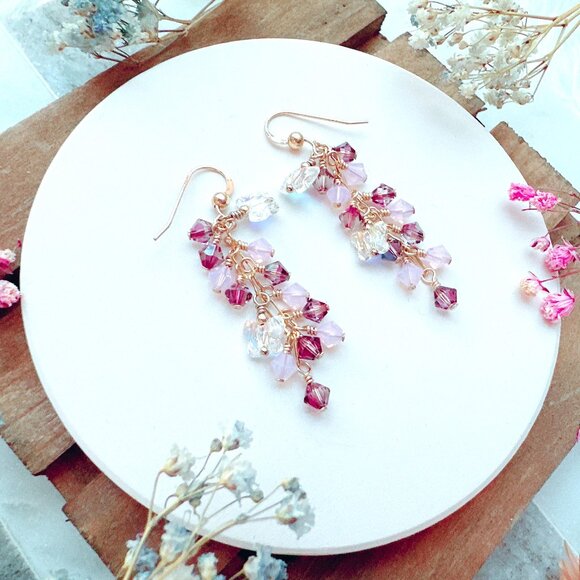 New Gorgeous Butterfly Crystal Cluster Earrings | Handmade in BC - Picture 5 of 5